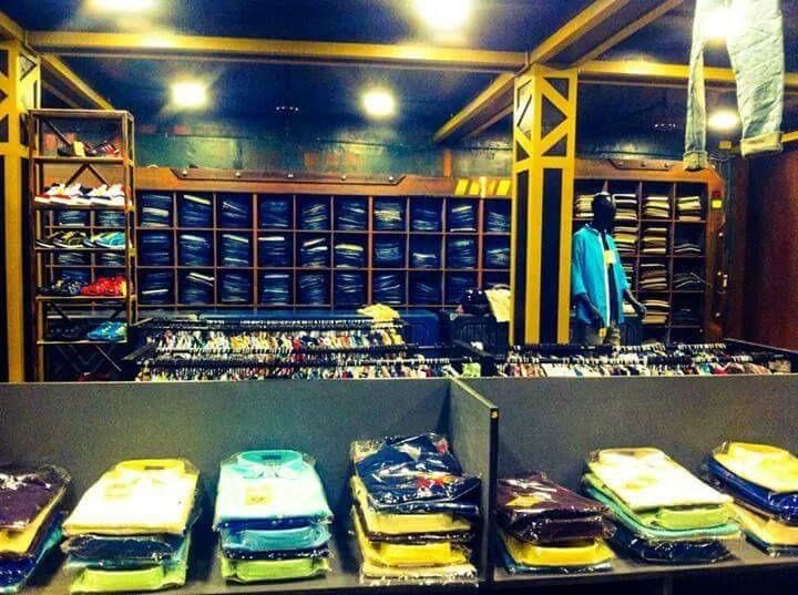 Retail display racking stocked with merchandise in a Coimbatore store