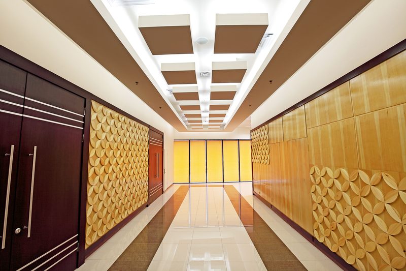 Modern gypsum grid false ceiling with LED lighting for office in Coimbatore