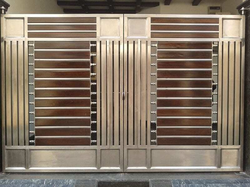 Stainless steel main entrance gate design and fabrication in Coimbatore