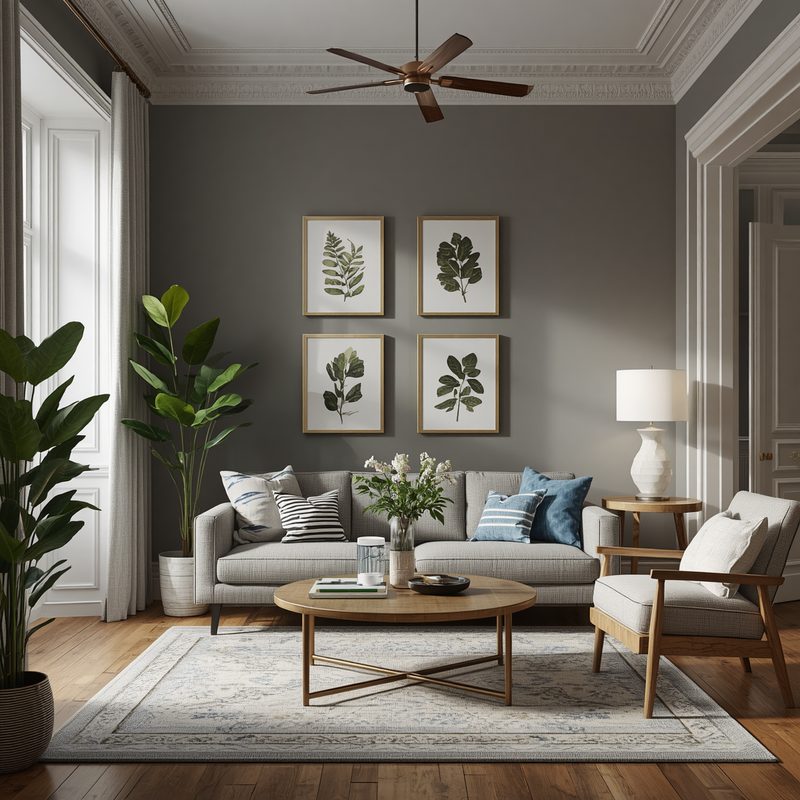 Residential living room interior scheme by the Trinity Spaces design team in Coimbatore